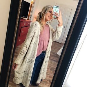 Long Chunky Knit Cardigan
